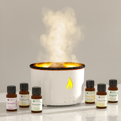 Makana Volcano Diffuser & Sampler Set of Six Hand-Picked Essential Oils